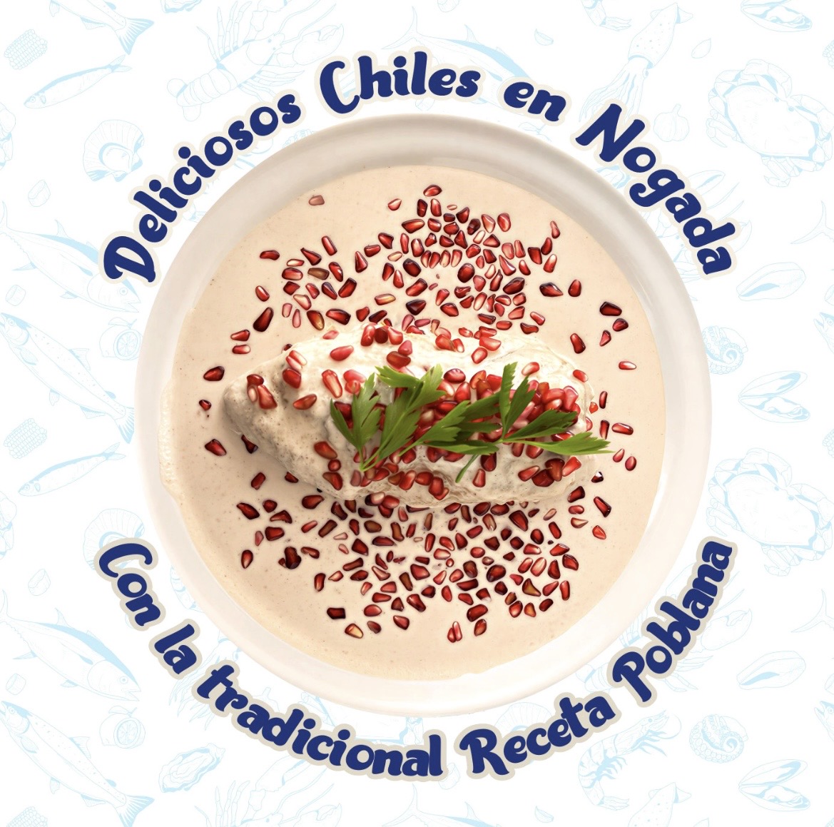 Promoción de chiles en nogada en Rafas Pata Inn